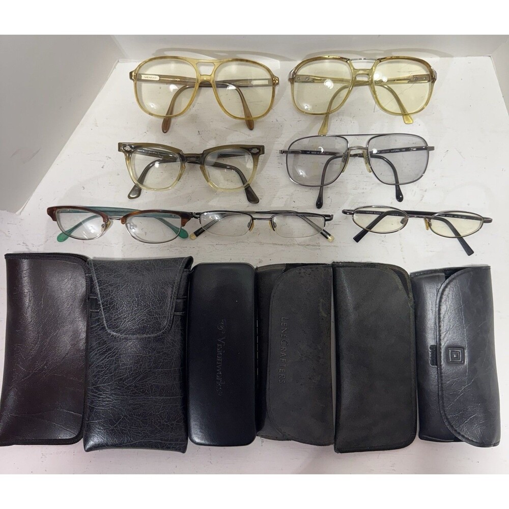 Menrad Luxottica Anne Klein Mixed Vintage Eyeglass Frames 7 pair with 6 cases